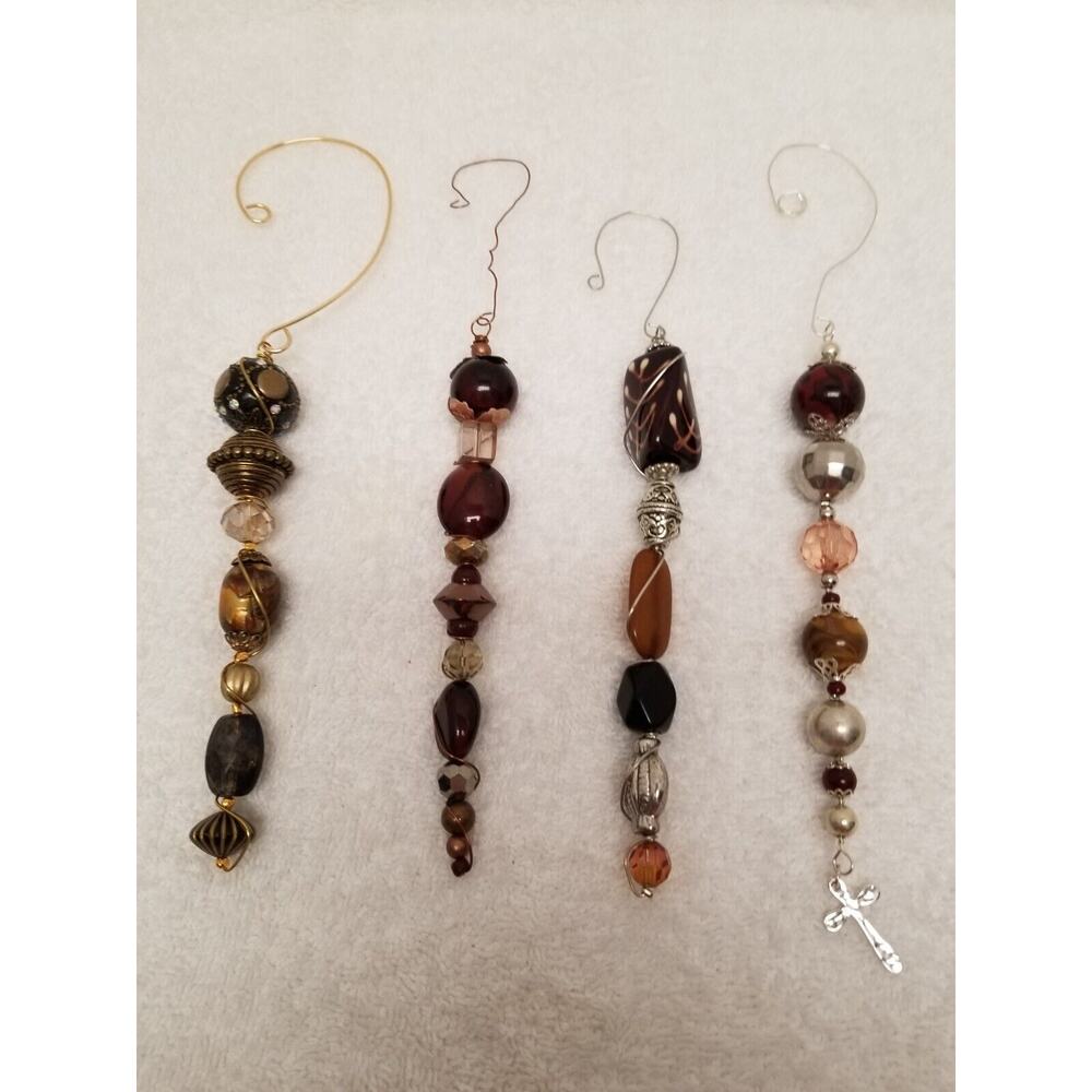 Brown and gold Christmas icicle ornaments c2